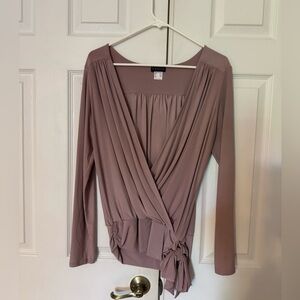 VENUS Pink Long Sleeve Wrap Blouse